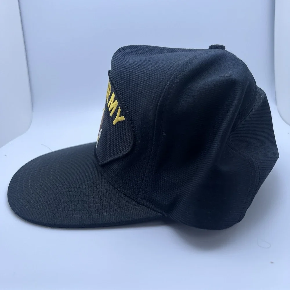 Vintage US Army Eagle Crest‎ Snapback Hat Cap Patch USA Military Black
